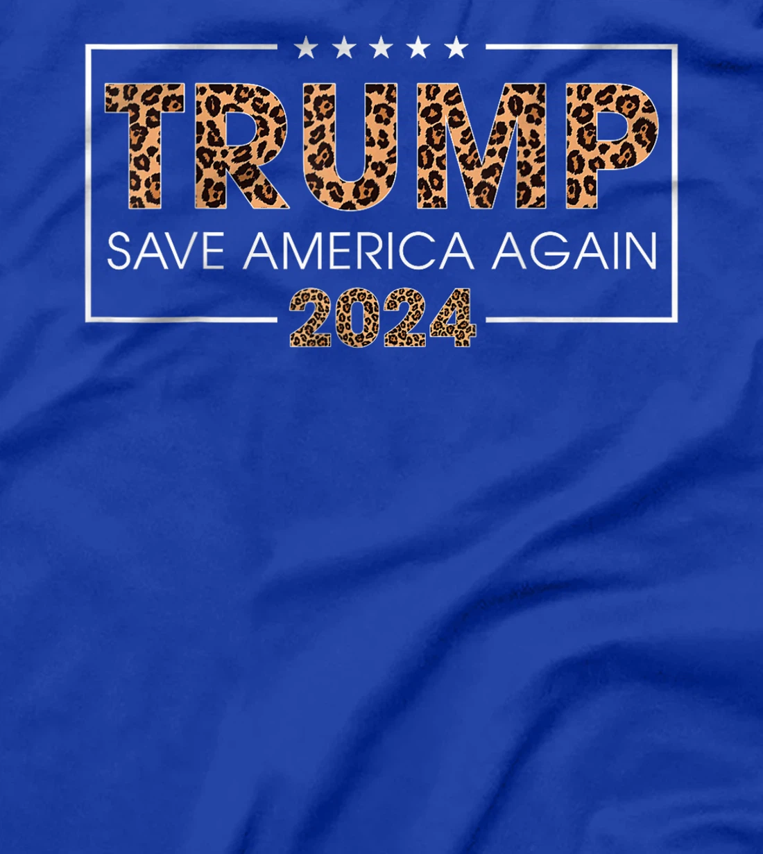 Trump 2024 Save America Again Leopard Print Gift Women Girls T-Shirt