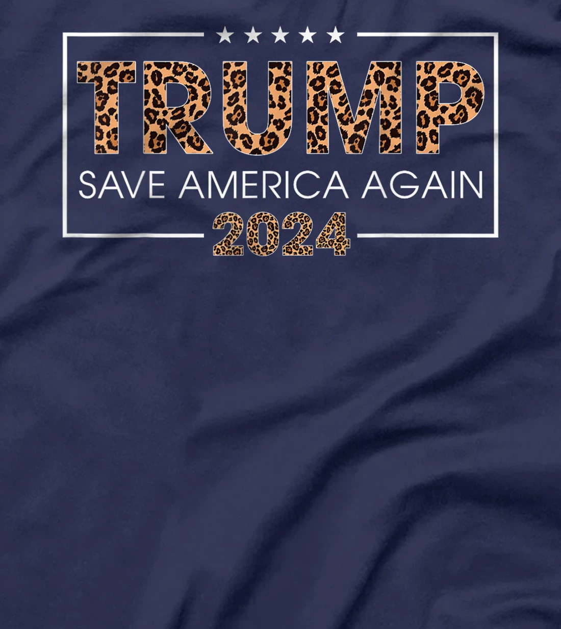 Trump 2024 Save America Again Leopard Print Gift Women Girls T-Shirt