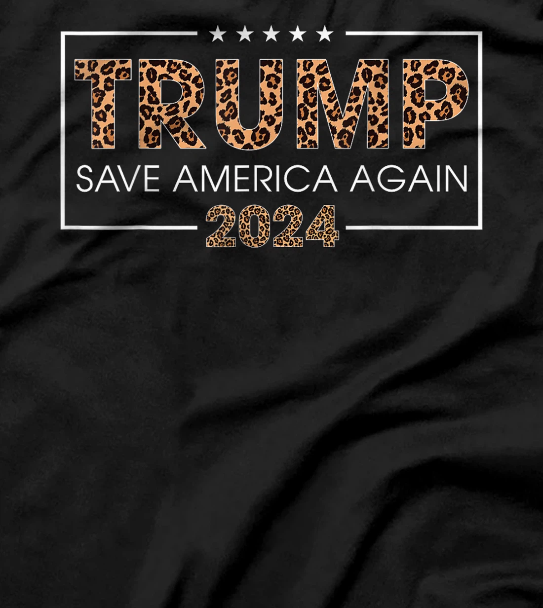 Trump 2024 Save America Again Leopard Print Gift Women Girls T-Shirt