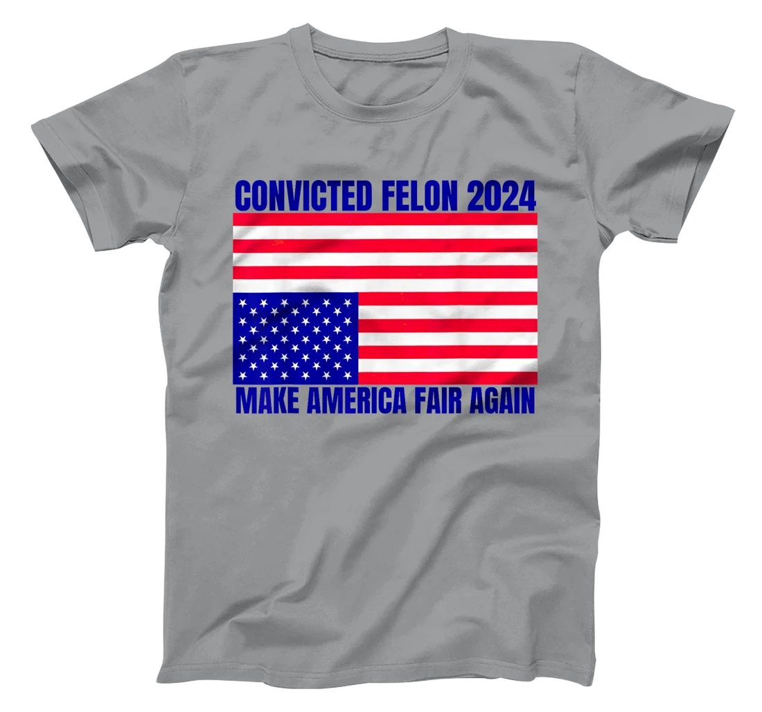 Trump 2024 Convicted Felon American Flag Distress T-Shirt