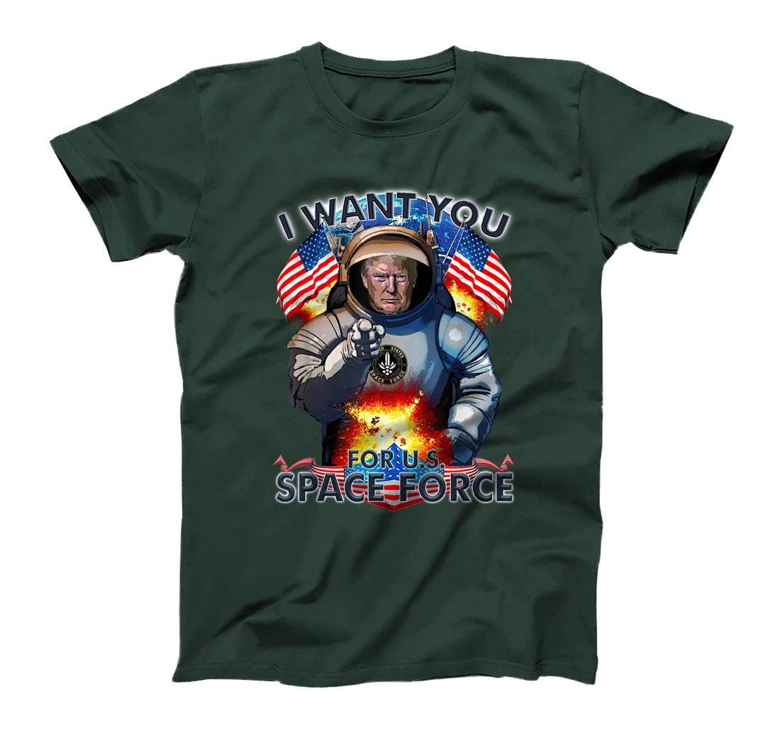 Trump I Want You For Space Force Man Women Kids Military T-Shirt