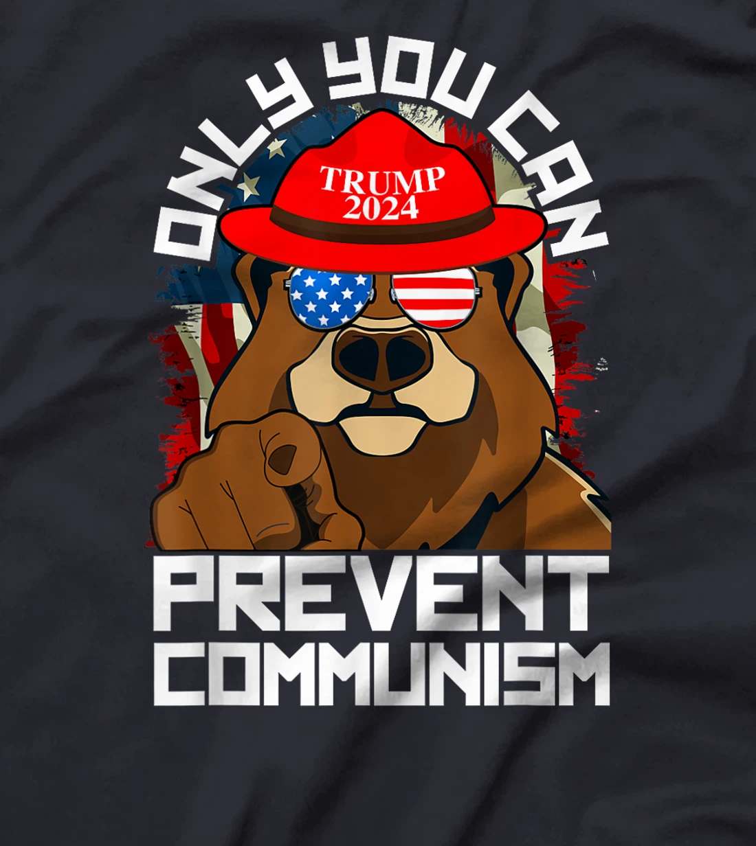 Trump Bear 45 47 MAGA 2024 Only You Can Prevent Communism T-Shirt