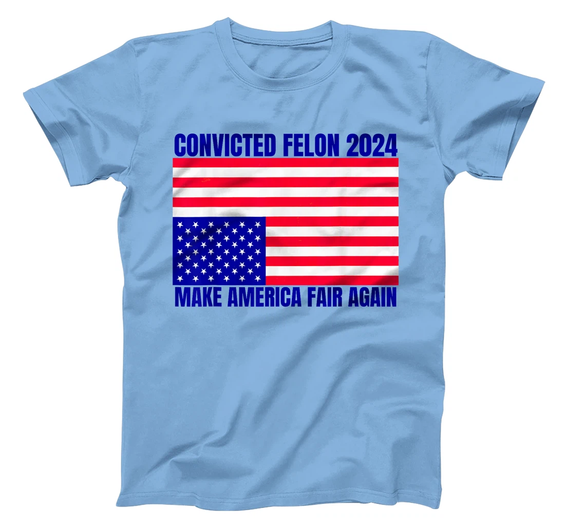 Trump 2024 Convicted Felon American Flag Distress T-Shirt