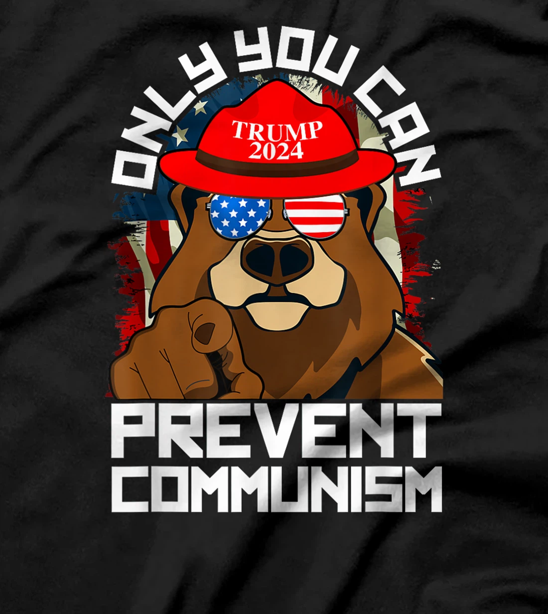 Trump Bear 45 47 MAGA 2024 Only You Can Prevent Communism T-Shirt