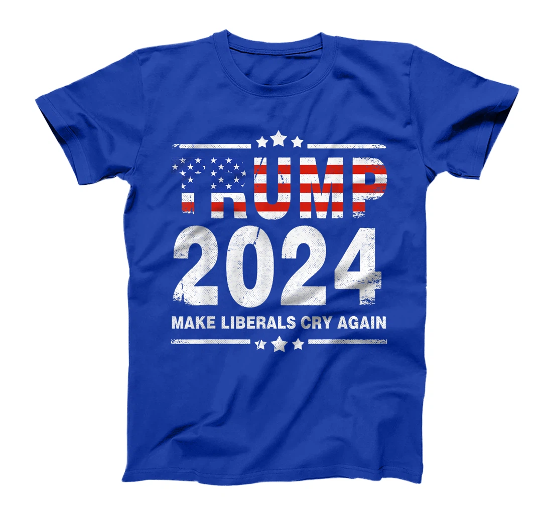 USA Flag President Trump 2024 Make Liberals Cry Again Funny T-Shirt