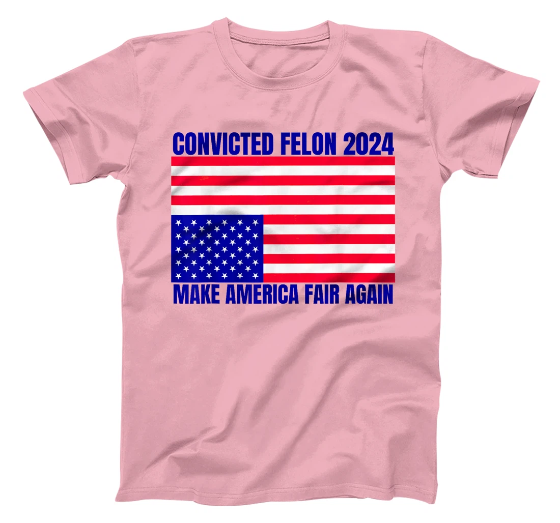 Trump 2024 Convicted Felon American Flag Distress T-Shirt