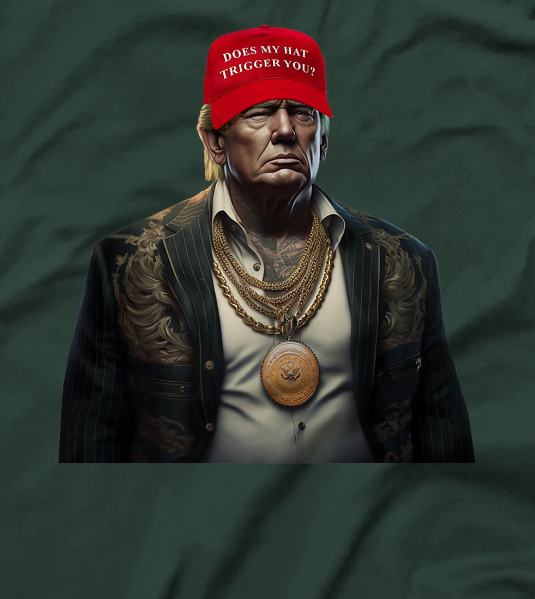 Funny Donald Trump Patriot Political Tattoo Hat Gangster USA Premium T-Shirt