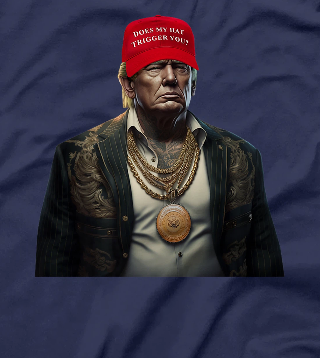 Funny Donald Trump Patriot Political Tattoo Hat Gangster USA Premium T-Shirt
