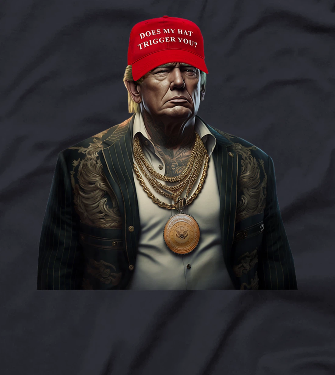 Funny Donald Trump Patriot Political Tattoo Hat Gangster USA Premium T-Shirt