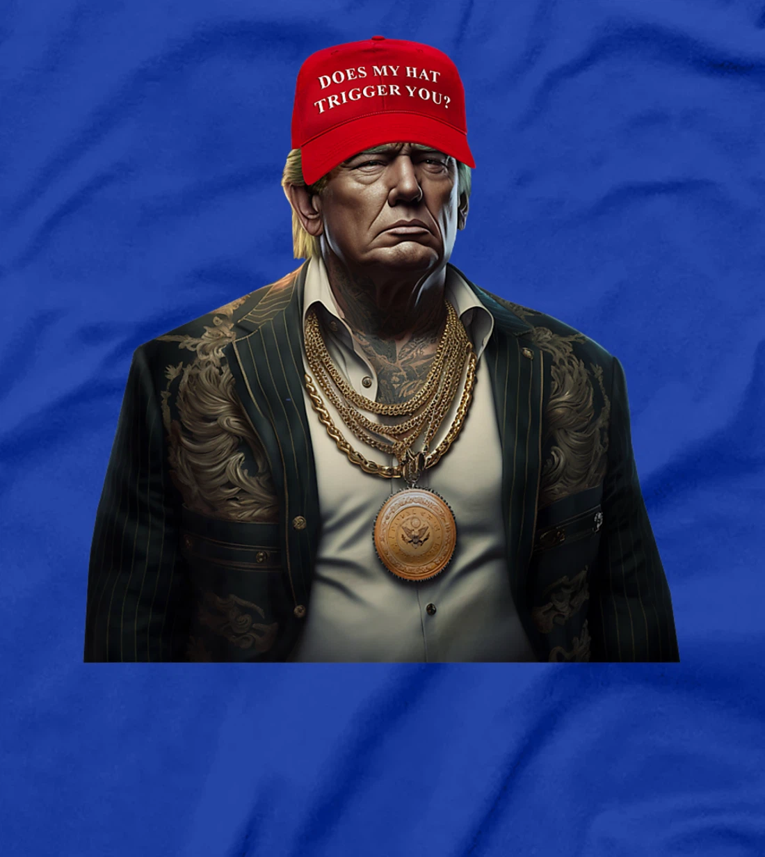Funny Donald Trump Patriot Political Tattoo Hat Gangster USA Premium T-Shirt