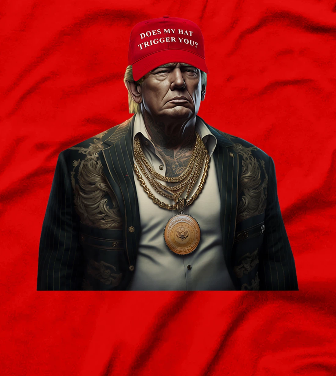 Funny Donald Trump Patriot Political Tattoo Hat Gangster USA Premium T-Shirt