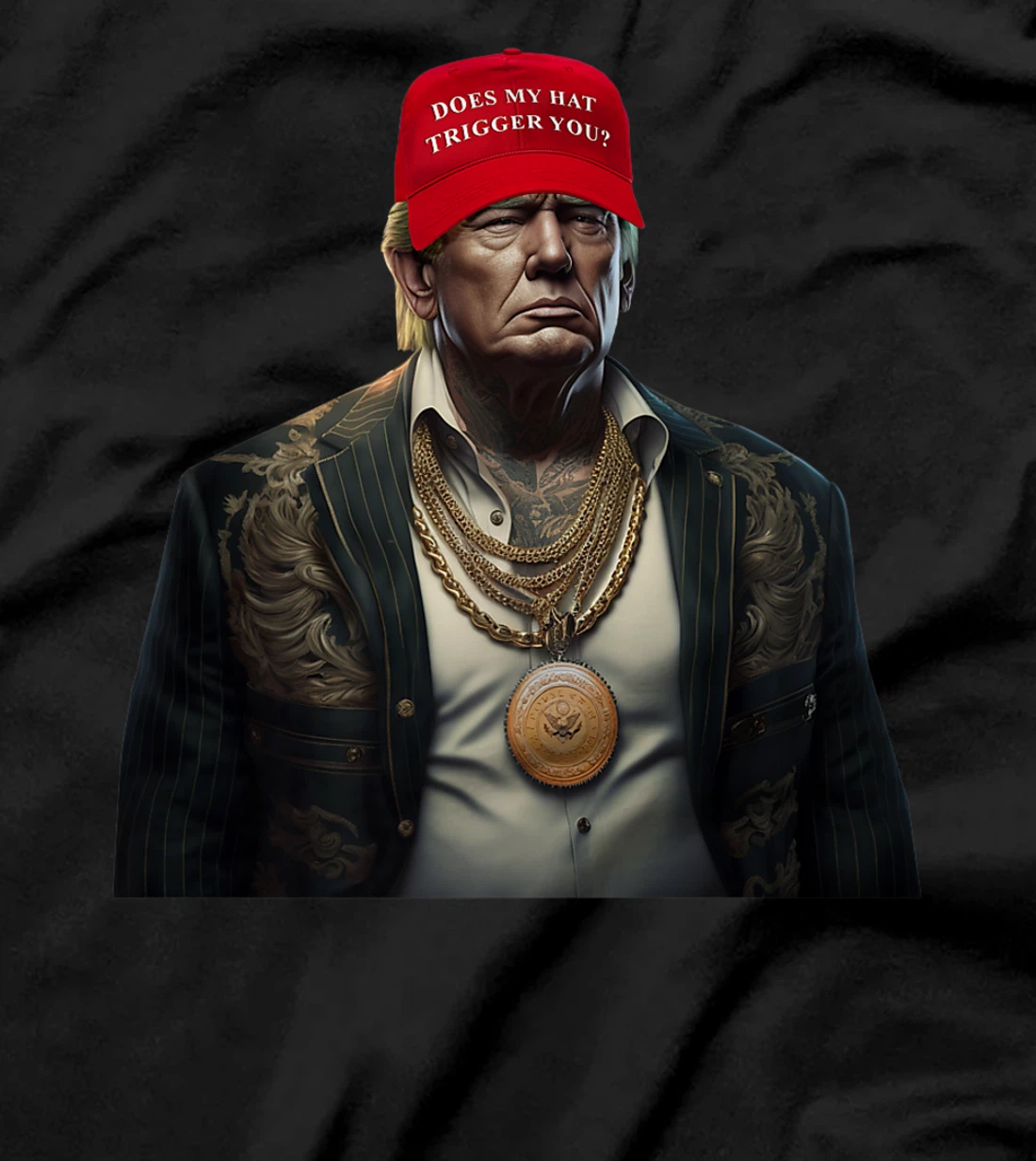 Funny Donald Trump Patriot Political Tattoo Hat Gangster USA Premium T-Shirt