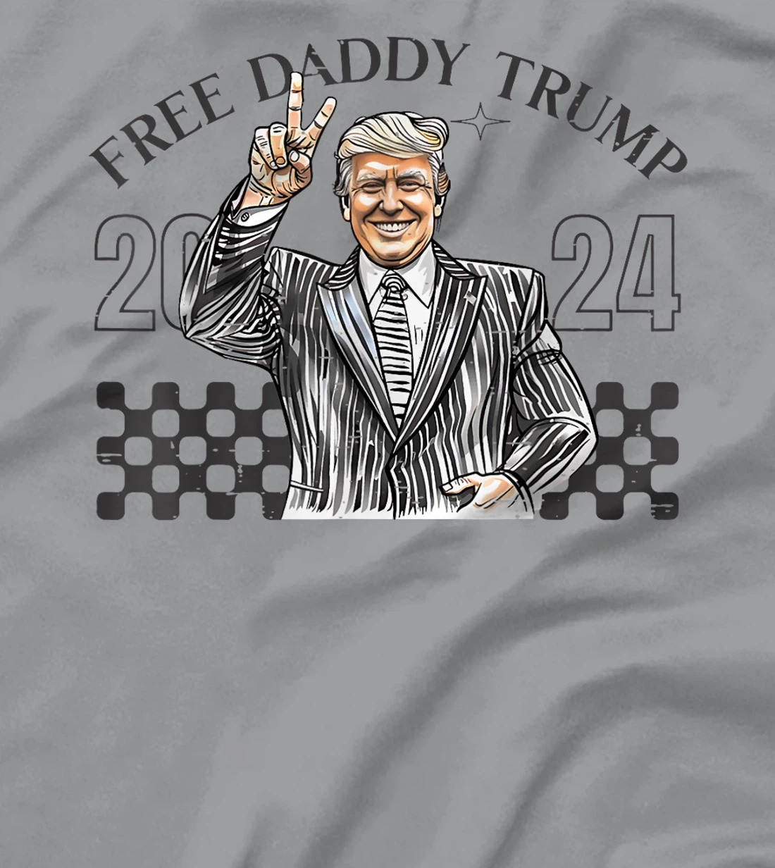 Free Daddy Trump 2024 Supporter Funny Trendy Women Men USA T-Shirt