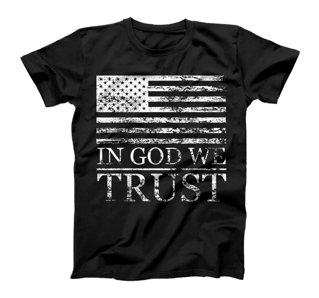 In God We Trust - Distressed Grunge American Flag USA Proud T-Shirt