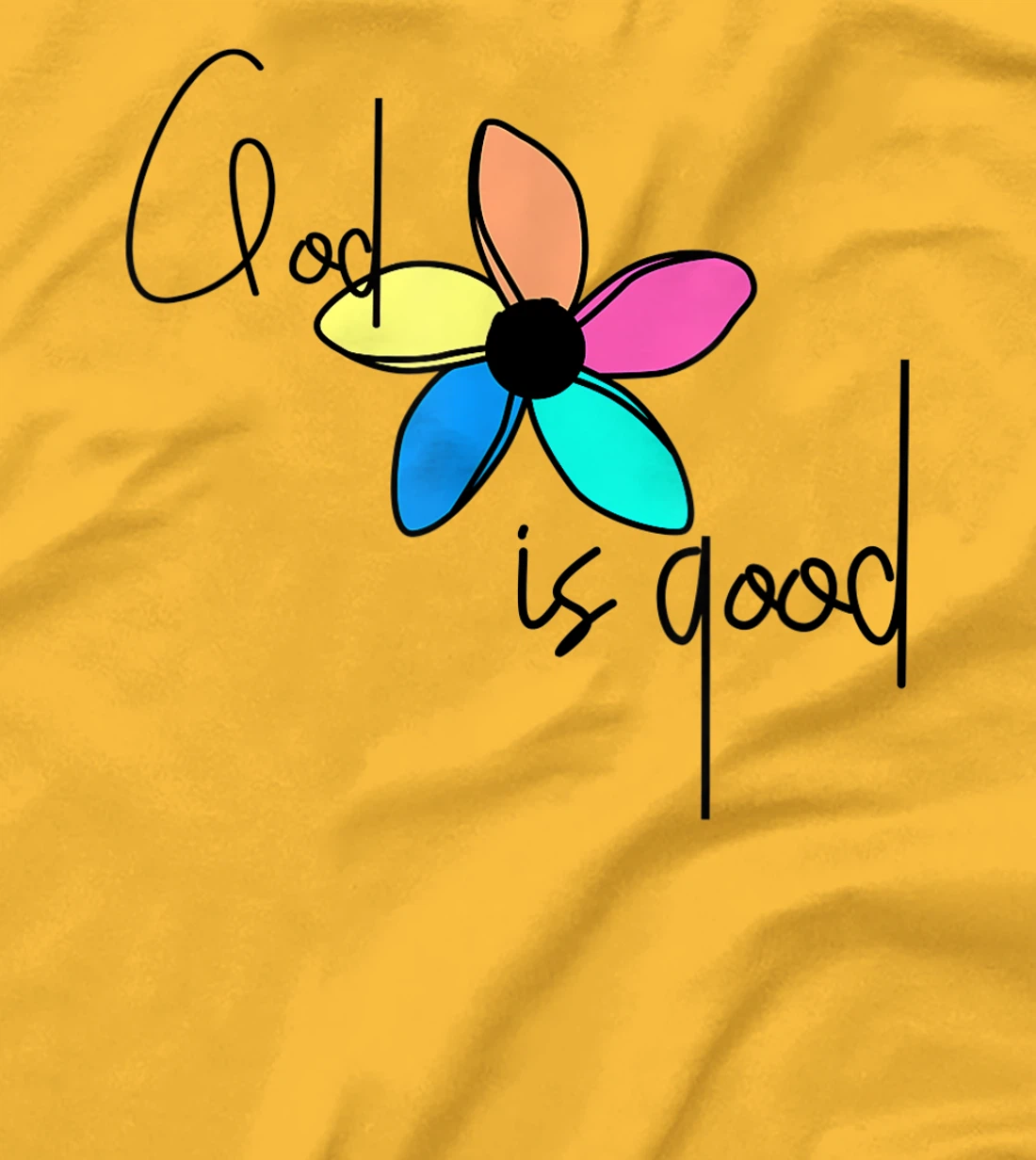 GGT Pinwheel Flower God Is Good All the Time Faith Blessed T-Shirt