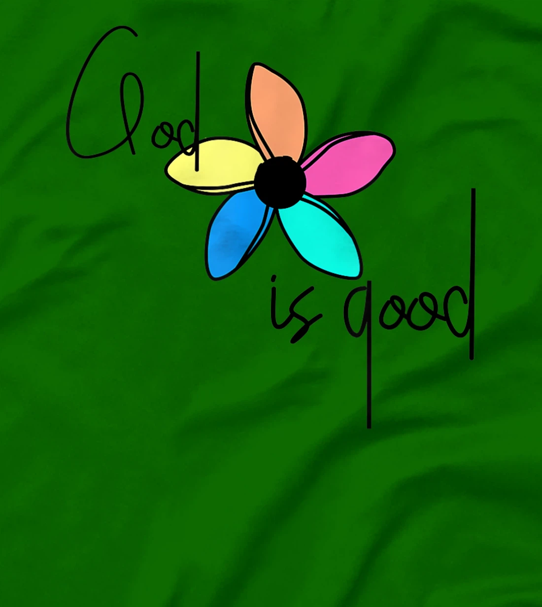 GGT Pinwheel Flower God Is Good All the Time Faith Blessed T-Shirt