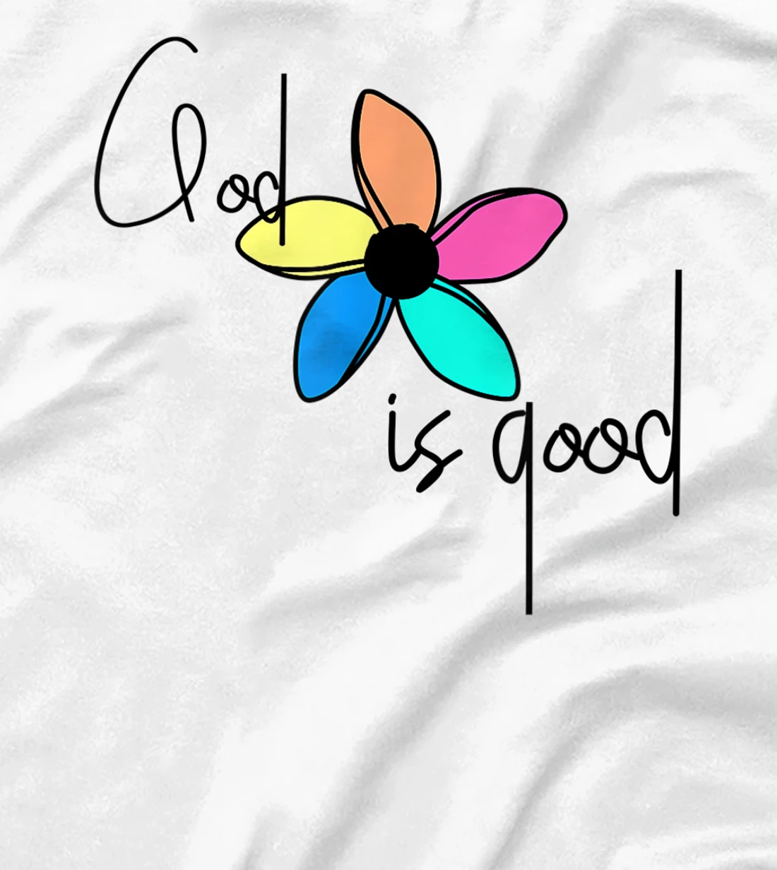 GGT Pinwheel Flower God Is Good All the Time Faith Blessed T-Shirt