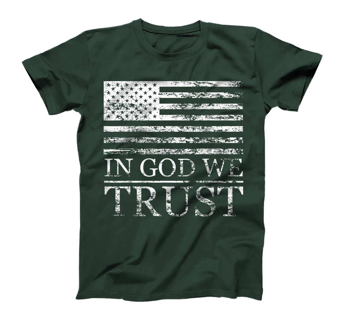 In God We Trust - Distressed Grunge American Flag USA Proud T-Shirt