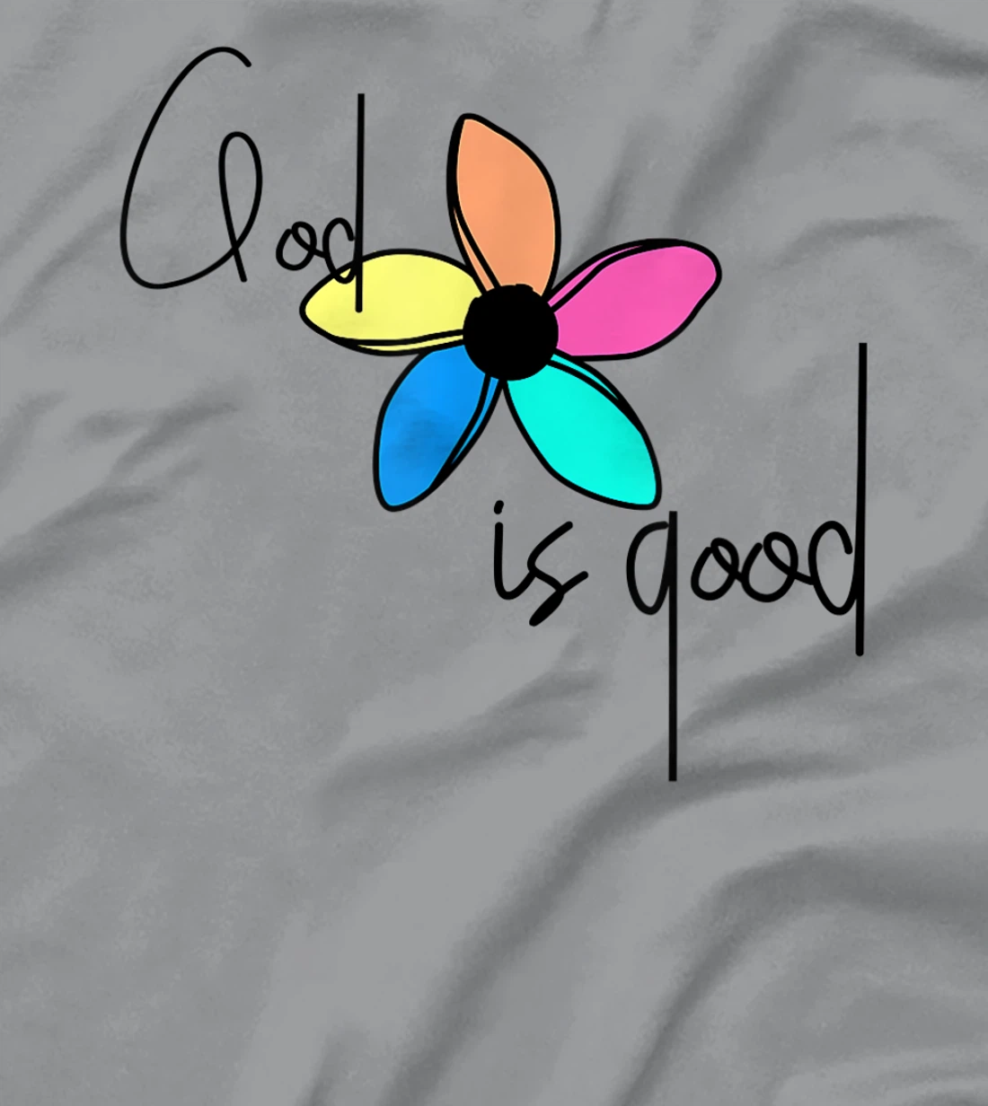 GGT Pinwheel Flower God Is Good All the Time Faith Blessed T-Shirt