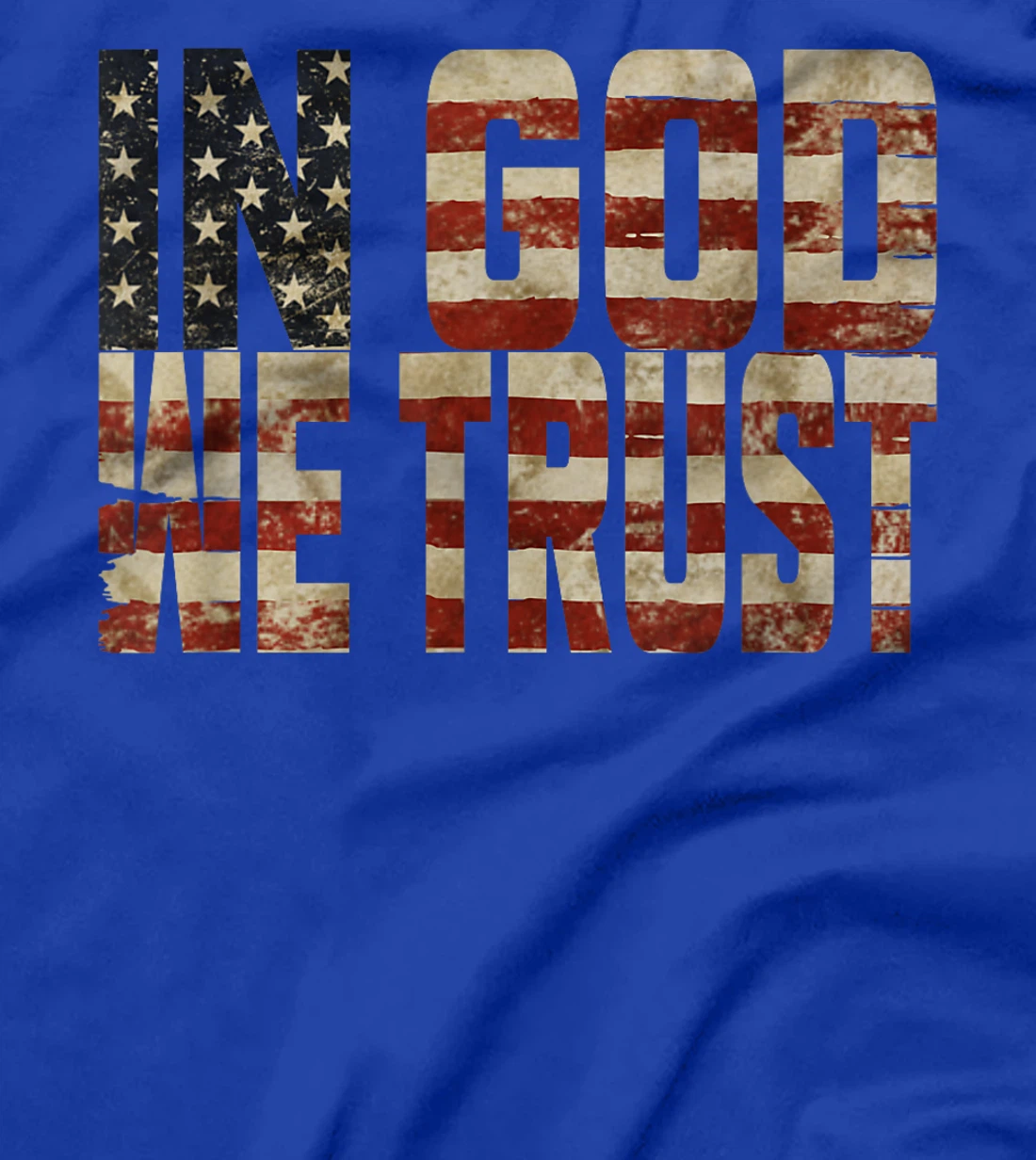 In GOD We Trust Weathered American Flag Patriotic T-Shirt