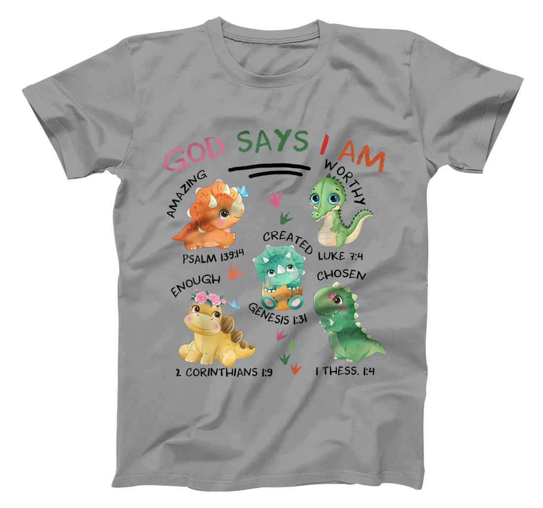 God Says I Am Cute Dinosaur Lovers Bible Christian Kids Boys T-Shirt