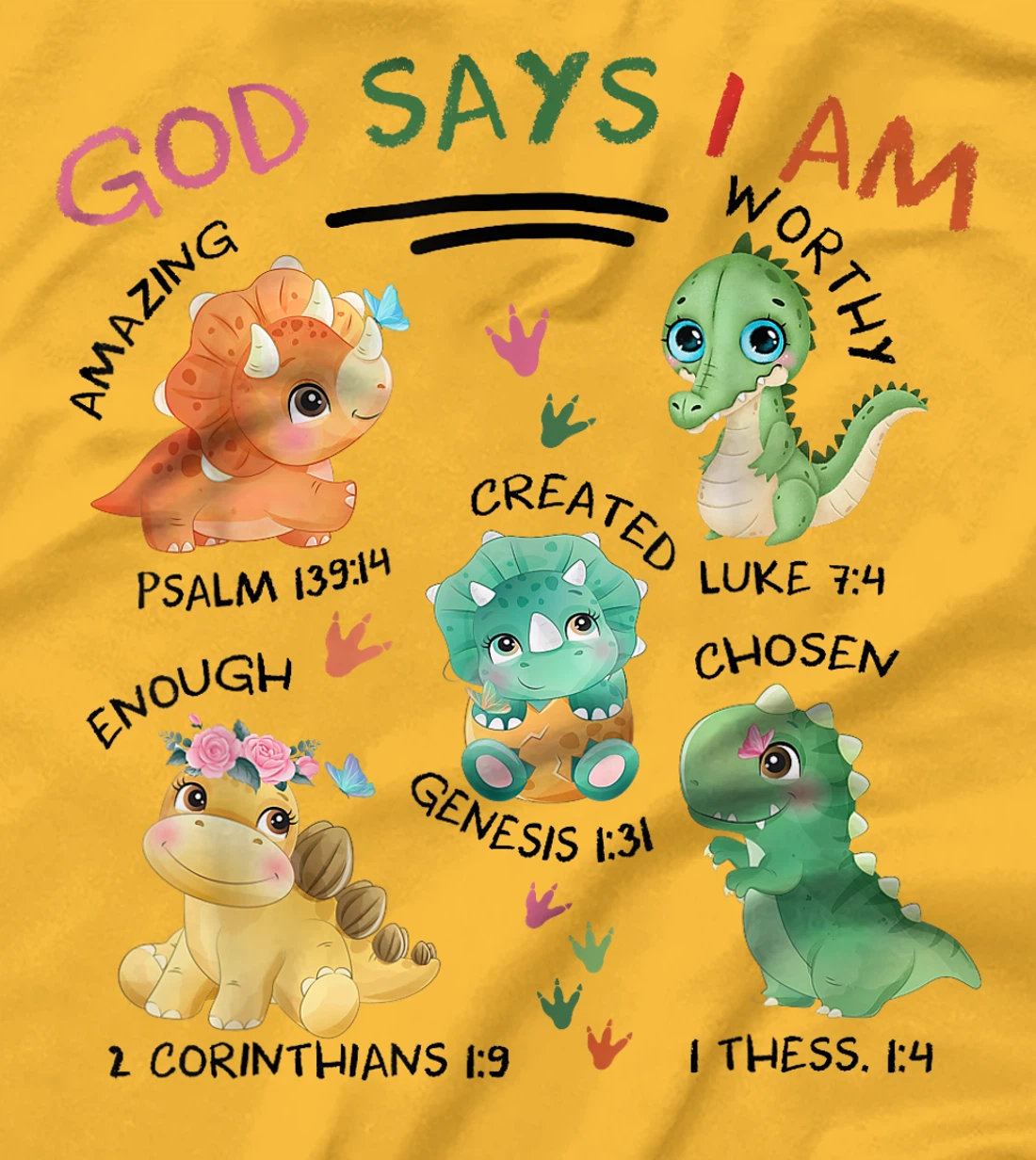 God Says I Am Cute Dinosaur Lovers Bible Christian Kids Boys T-Shirt