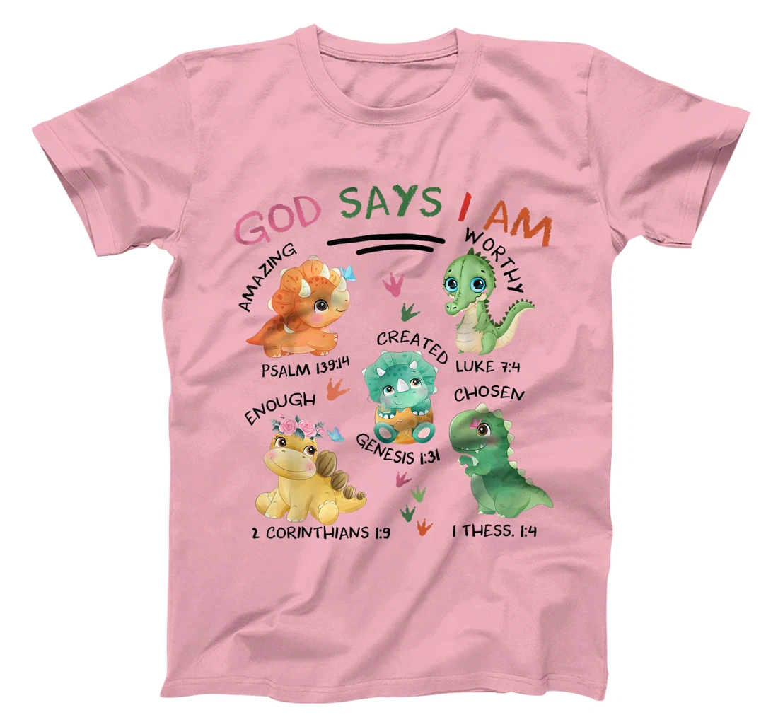 God Says I Am Cute Dinosaur Lovers Bible Christian Kids Boys T-Shirt
