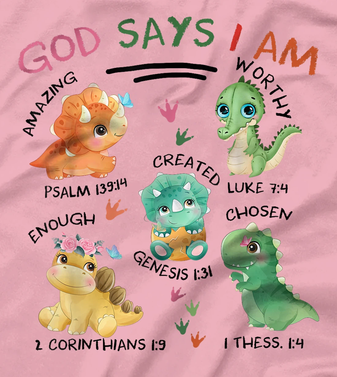 God Says I Am Cute Dinosaur Lovers Bible Christian Kids Boys T-Shirt