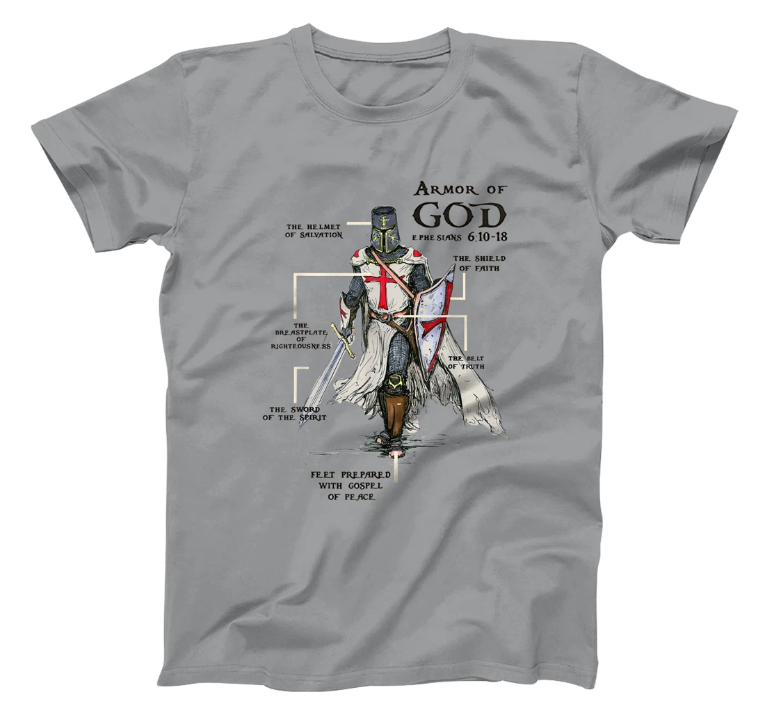 Knights Templar Crusader Cross Sword Ring Order Armor Of God T-Shirt