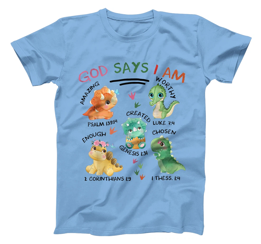 God Says I Am Cute Dinosaur Lovers Bible Christian Kids Boys T-Shirt