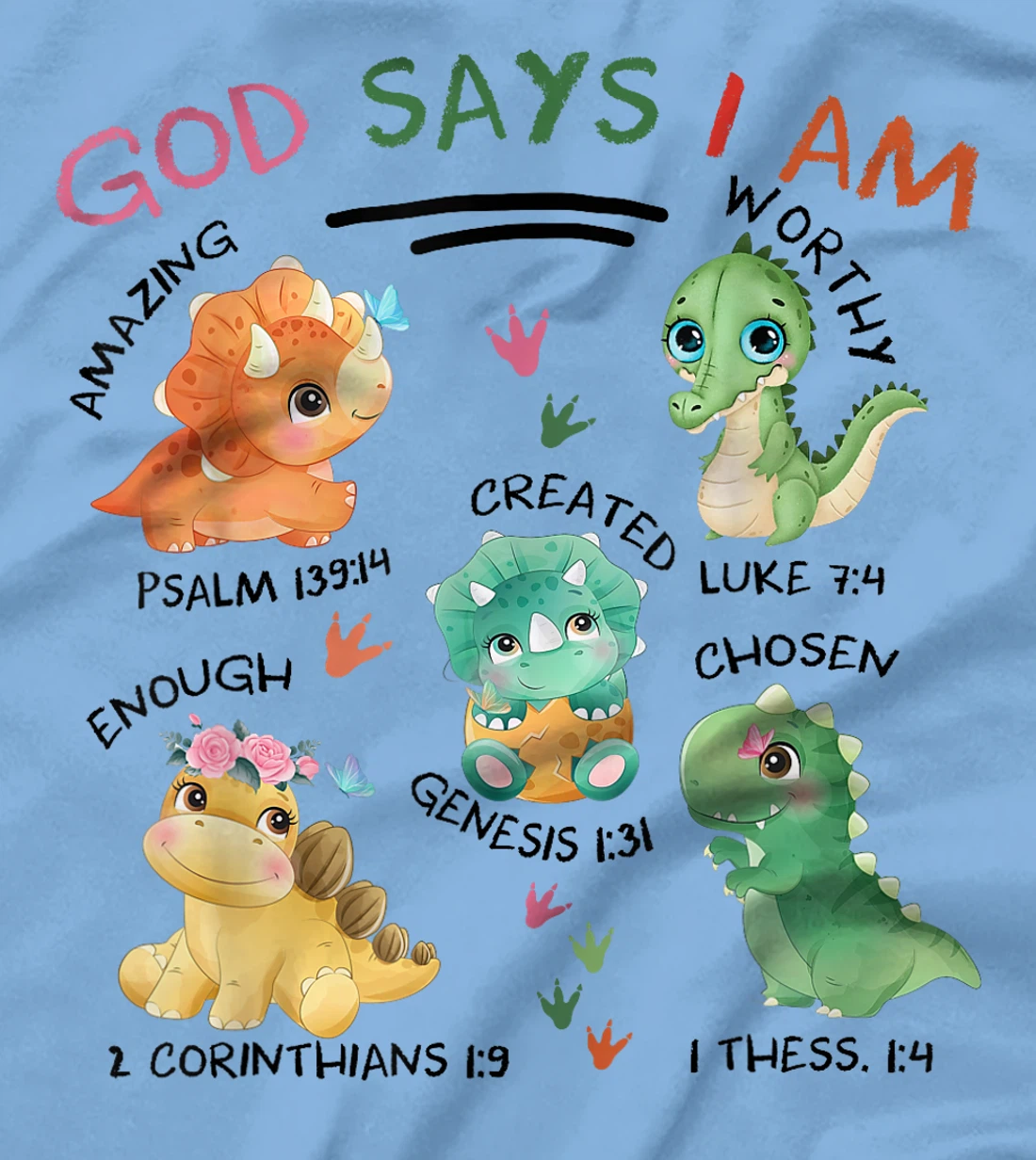 God Says I Am Cute Dinosaur Lovers Bible Christian Kids Boys T-Shirt