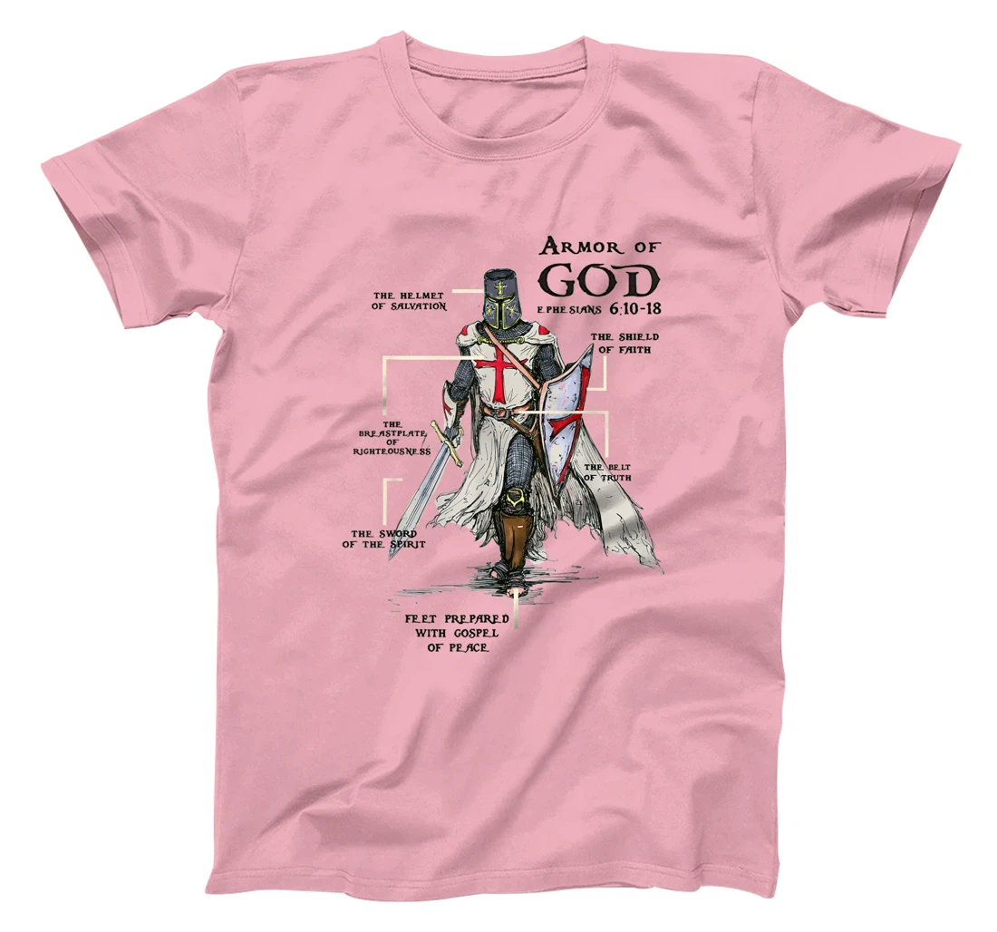 Knights Templar Crusader Cross Sword Ring Order Armor Of God T-Shirt