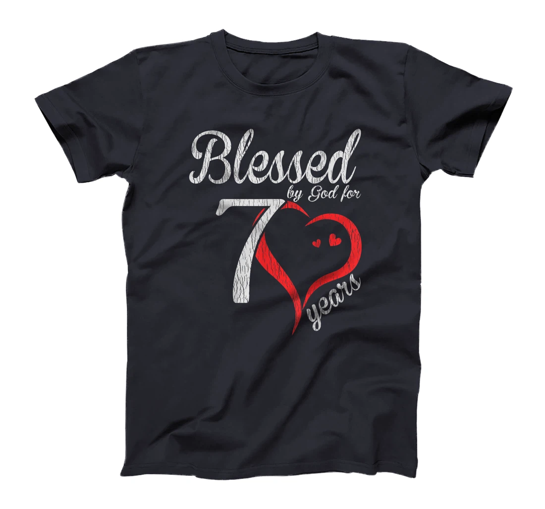 Vintage 70th Birthday Blessed By God, Happy Birthday Gift T-Shirt