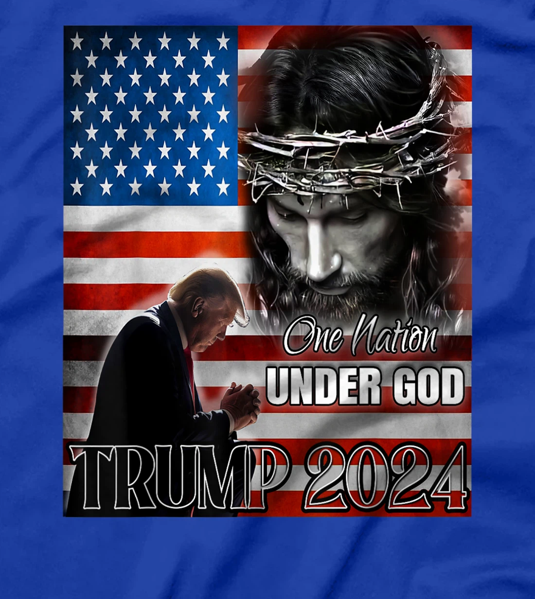 One Nation Under God Trump 2024 God American Flag Patriotic T-Shirt
