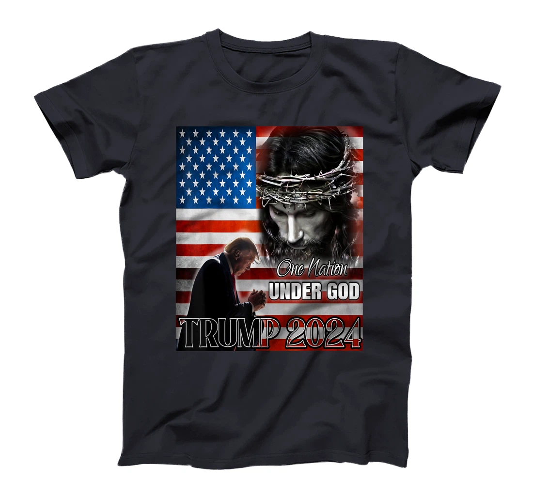 One Nation Under God Trump 2024 God American Flag Patriotic T-Shirt