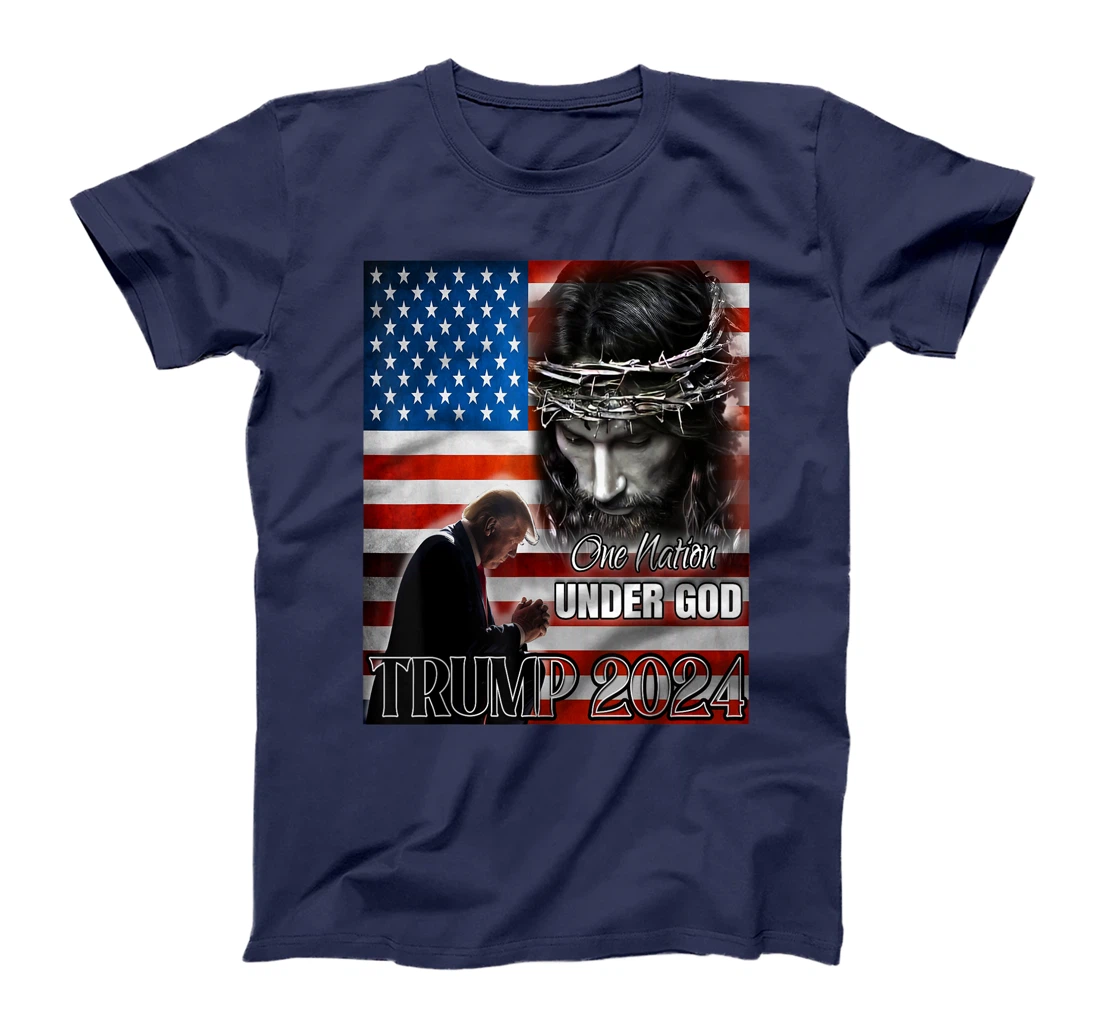 One Nation Under God Trump 2024 God American Flag Patriotic T-Shirt