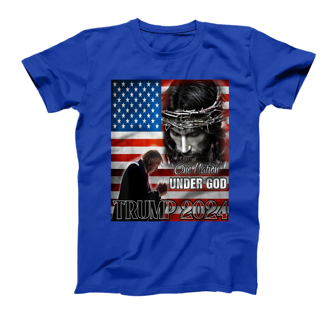 One Nation Under God Trump 2024 God American Flag Patriotic T-Shirt