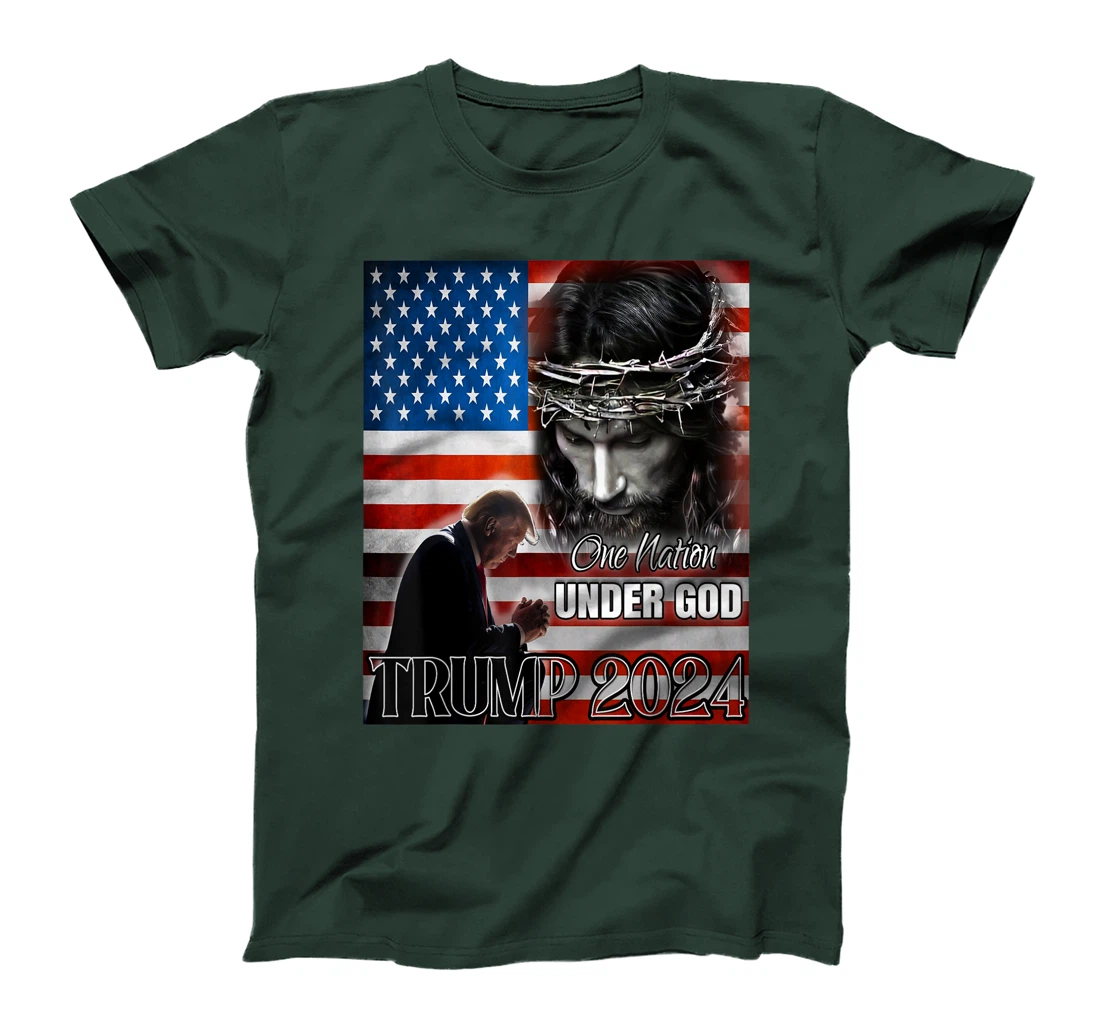 One Nation Under God Trump 2024 God American Flag Patriotic T-Shirt