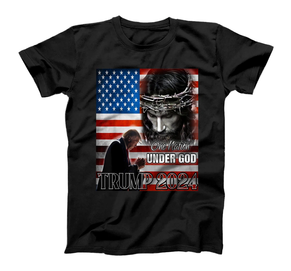 One Nation Under God Trump 2024 God American Flag Patriotic T-Shirt