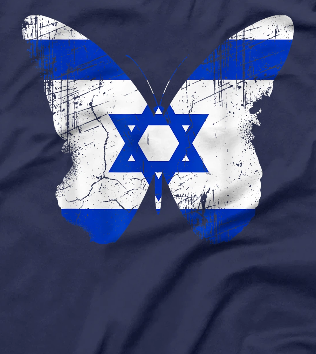 Israel Butterfly Statement Distressed Israelian Jewish T-Shirt