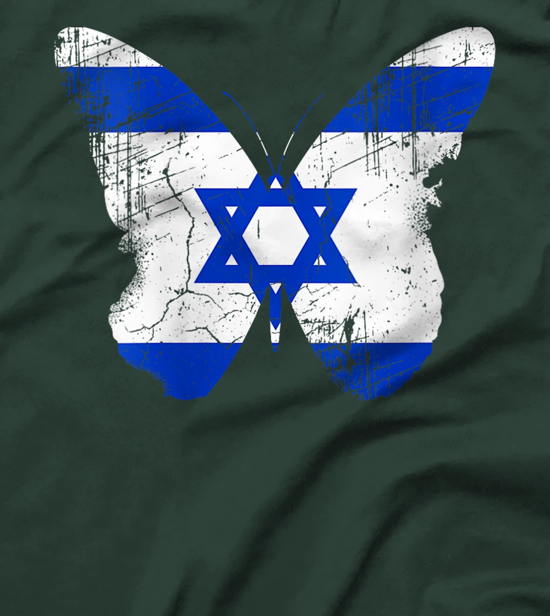 Womens Israel Butterfly Statement Distressed Israelian Jewish T-Shirt