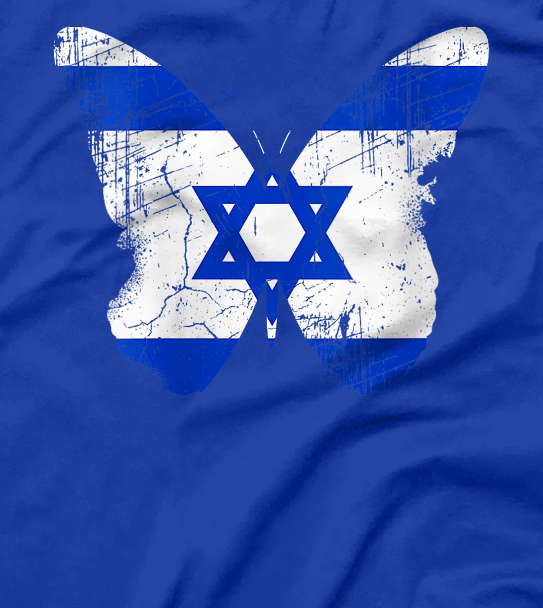 Womens Israel Butterfly Statement Distressed Israelian Jewish T-Shirt