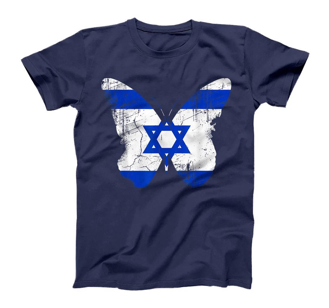 Israel Butterfly Statement Distressed Israelian Jewish T-Shirt