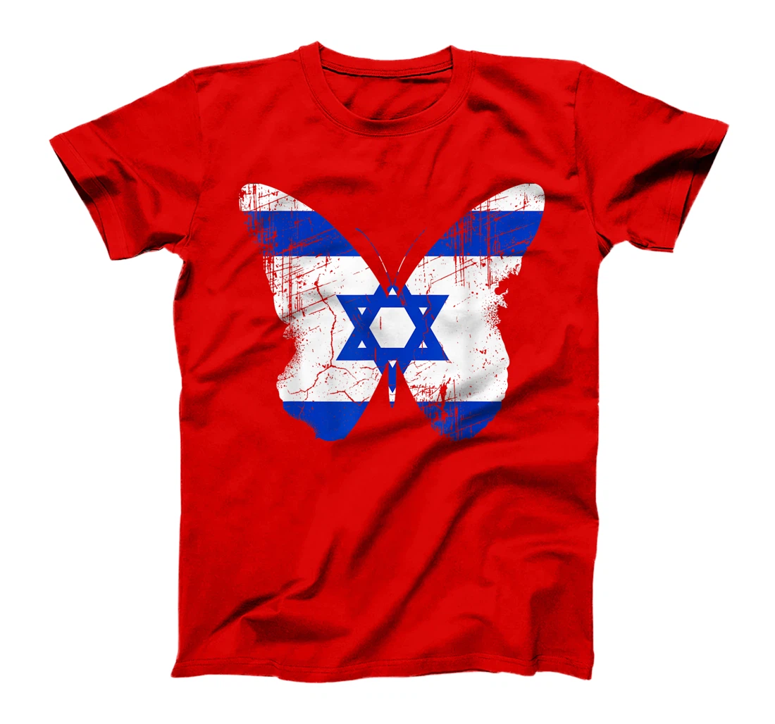 Israel Butterfly Statement Distressed Israelian Jewish T-Shirt