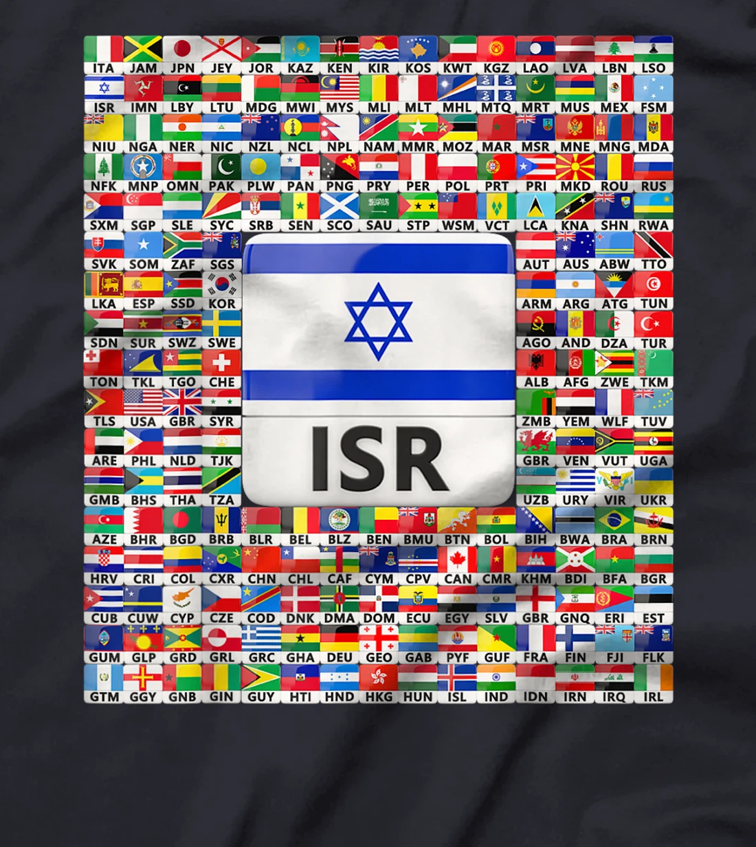 Israel Flag Map - Israel Country T-Shirt