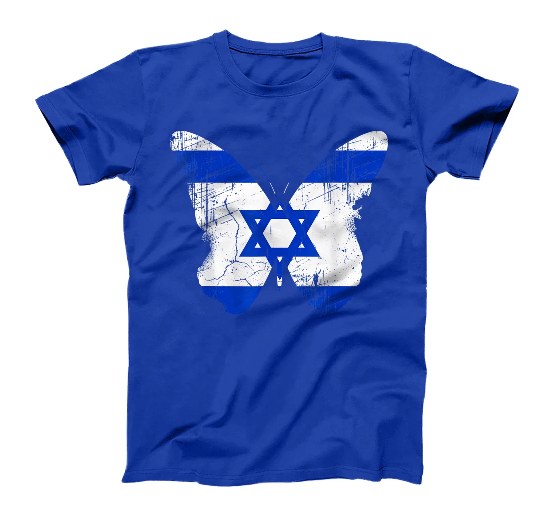 Israel Butterfly Statement Distressed Israelian Jewish T-Shirt