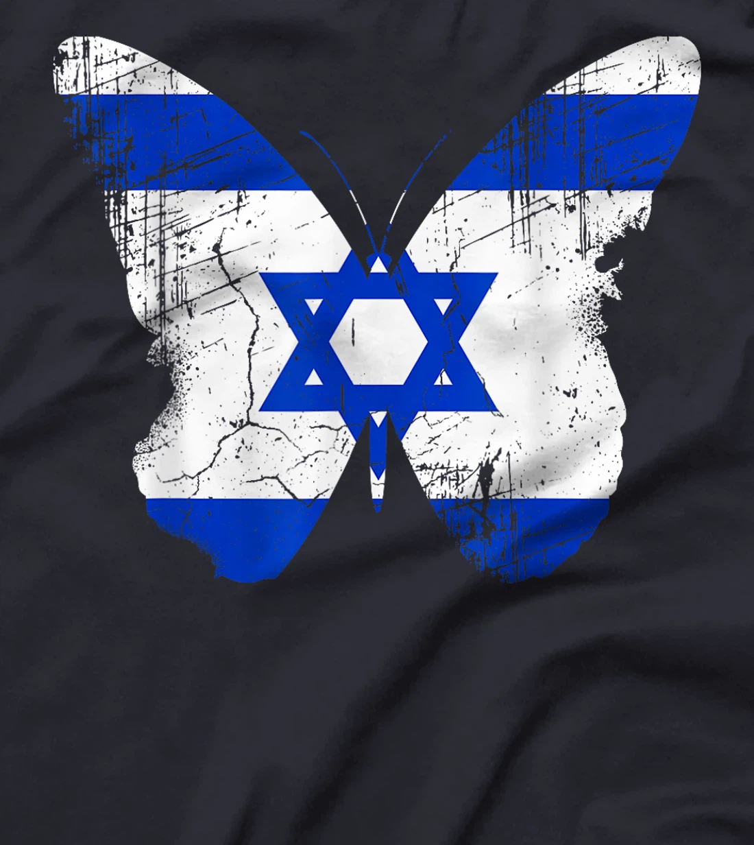 Israel Butterfly Statement Distressed Israelian Jewish T-Shirt