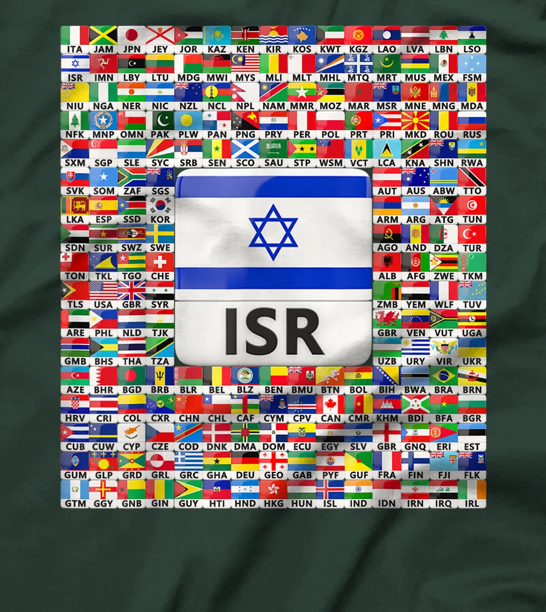 Israel Flag Map - Israel Country T-Shirt