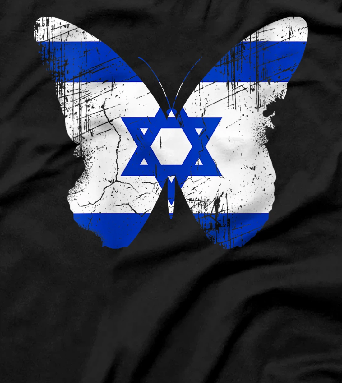 Womens Israel Butterfly Statement Distressed Israelian Jewish T-Shirt
