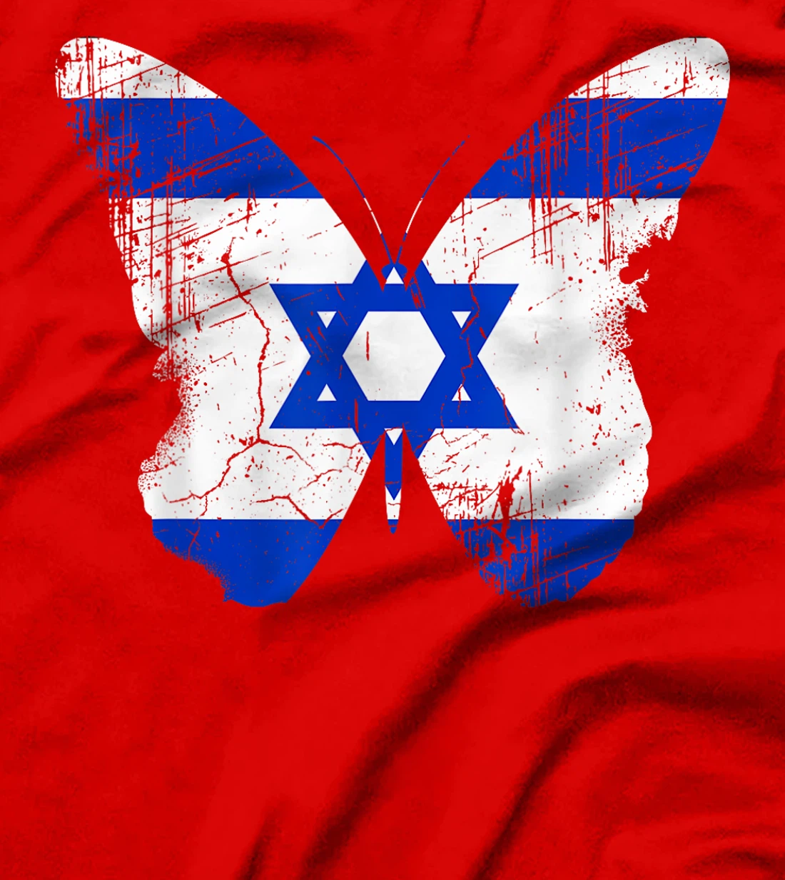 Israel Butterfly Statement Distressed Israelian Jewish T-Shirt